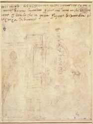 Estudo Arquitetônico com Notas (caneta e lápis sobre papel) (verso) (para reto ver 191771)